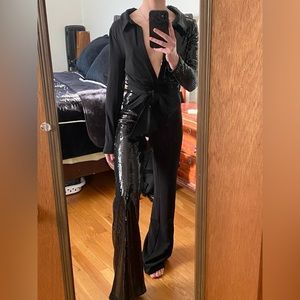Black Sequin Jumpsuit